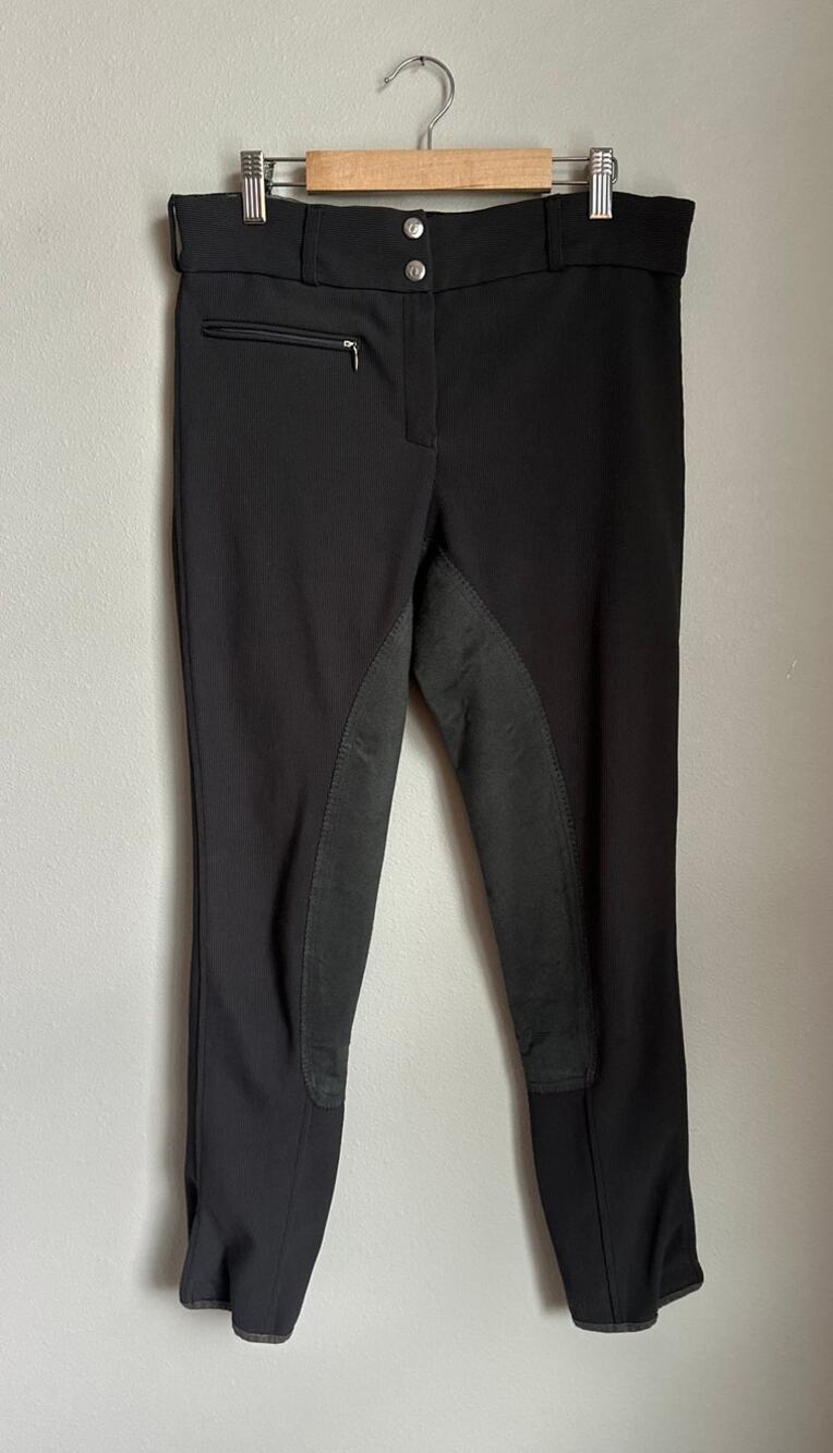 TUFFRIDER Ladies Ribb Full Seat Breeches in Gray Size L